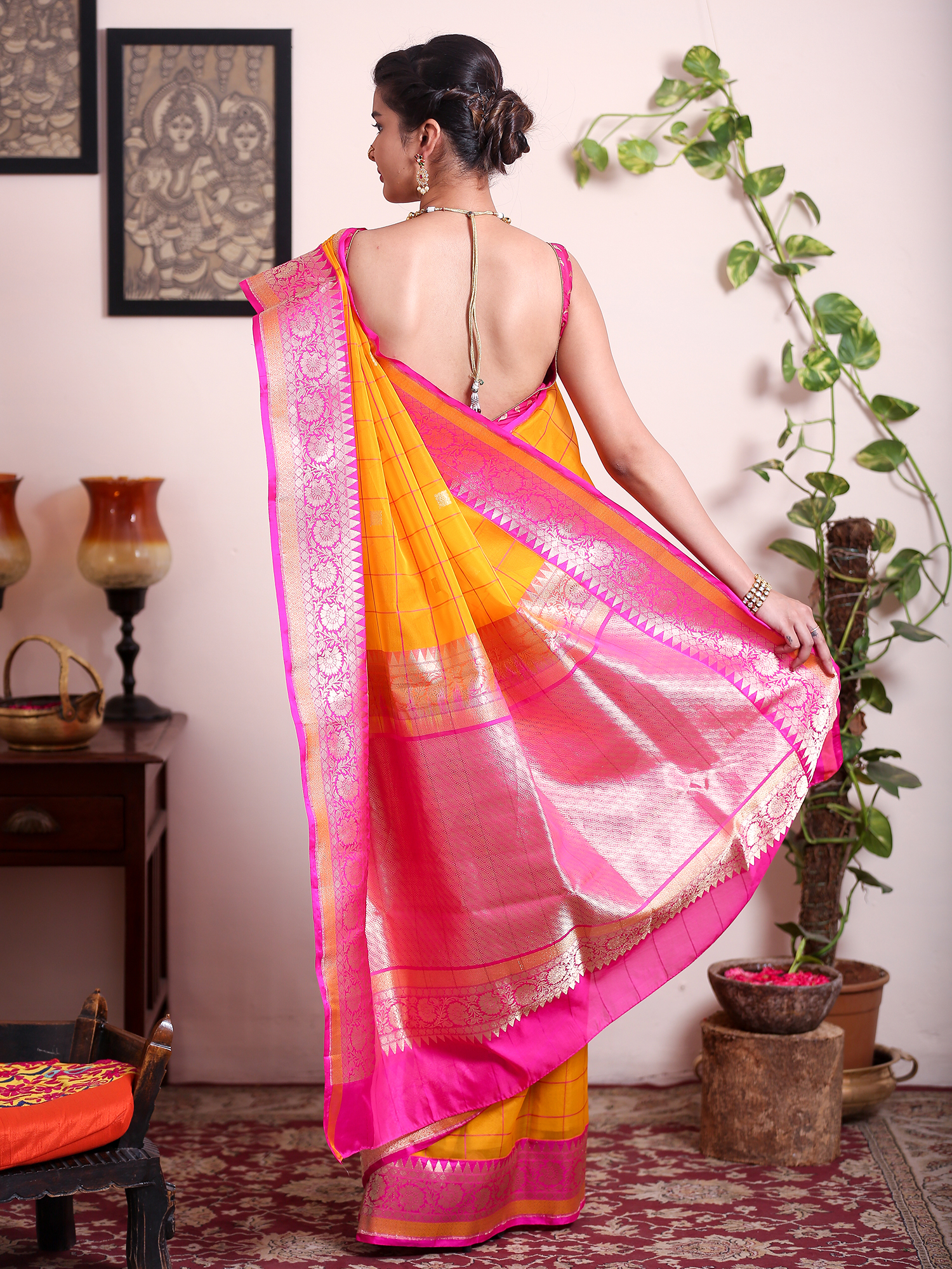 plain banarasi saree with border