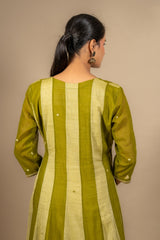Handloom Kali top with kalamkari patch work with cotton loose pant