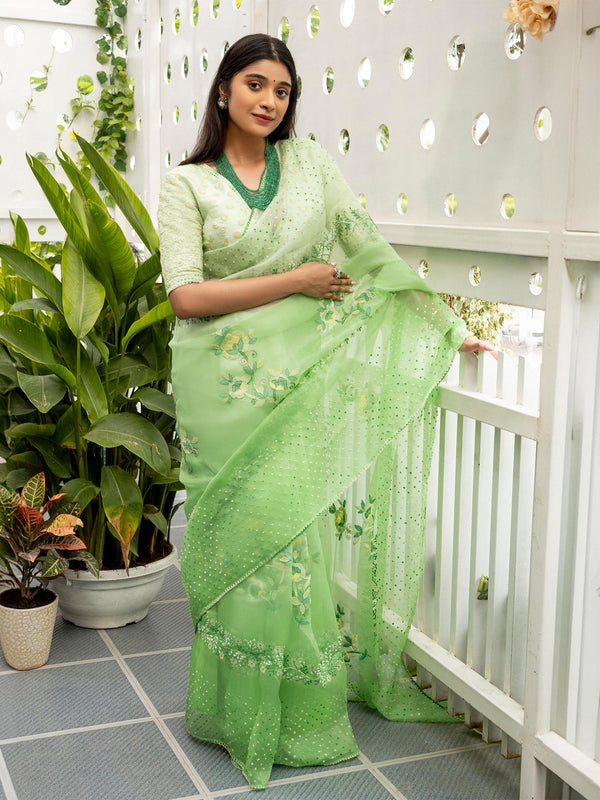 FROSTED FERN SAREE