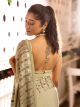 FROSTED SAGE SAREE