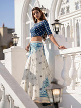 Hand Embroidered Tie and Dye Lehenga with Embroidered Blouse