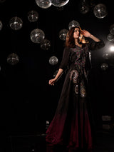 Ombre Shaded Silk Embroidered Lehenga With Shirt Style Blouse