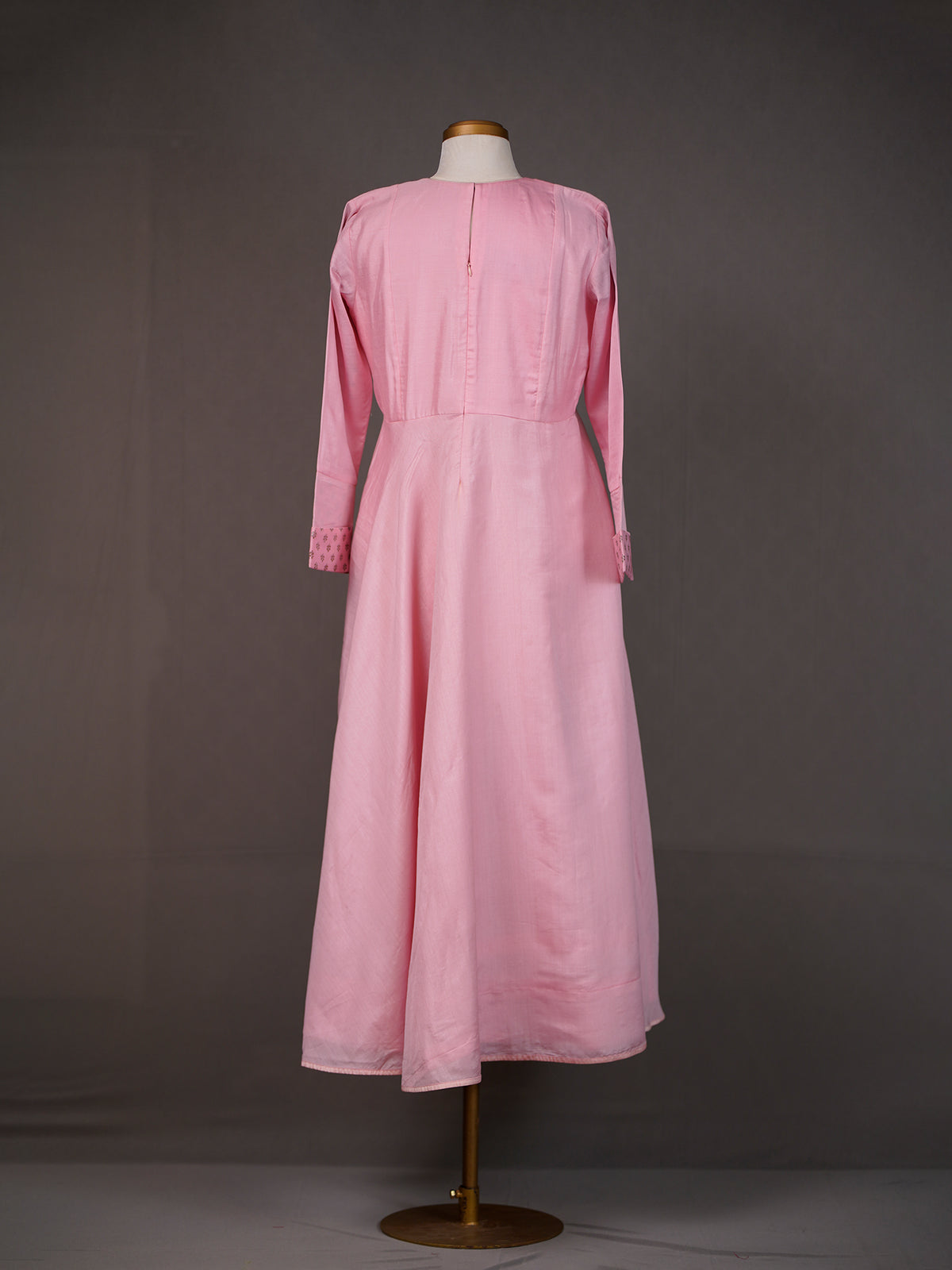Pink Long Silk Kurti with Colourful Thread Embroidery and Pants