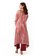 Sequin embroidered linen Chanderi top with straight cut pants