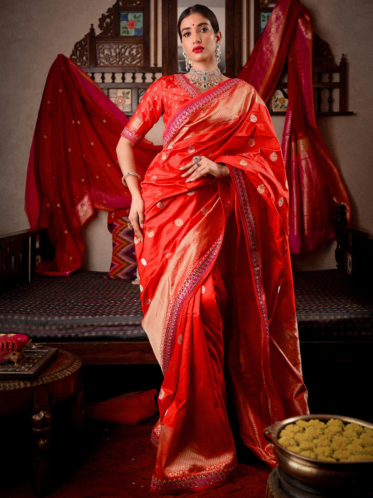 Weaving Dreams in the Exquisite Drape of a Katan Silk Saree