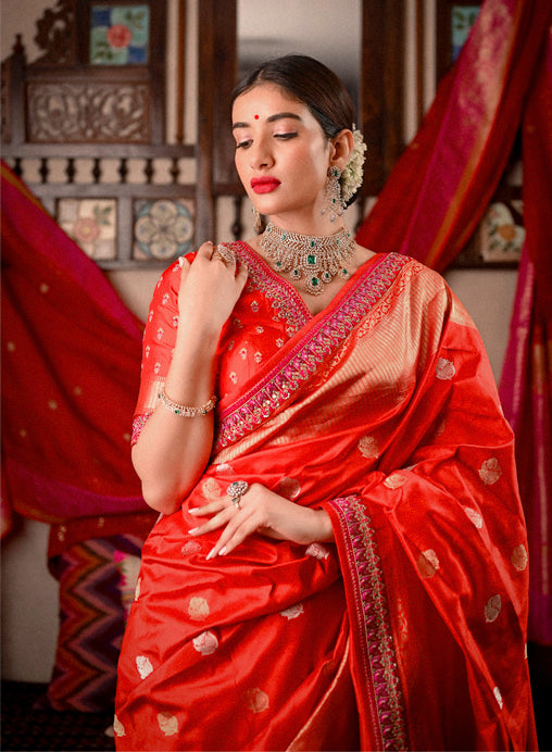 Weaving Dreams in the Exquisite Drape of a Katan Silk Saree