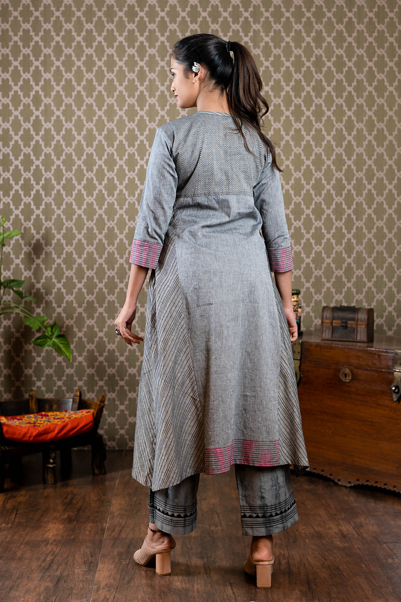 Hand woven Khadi pattern dress | Mamatha Tulluri
