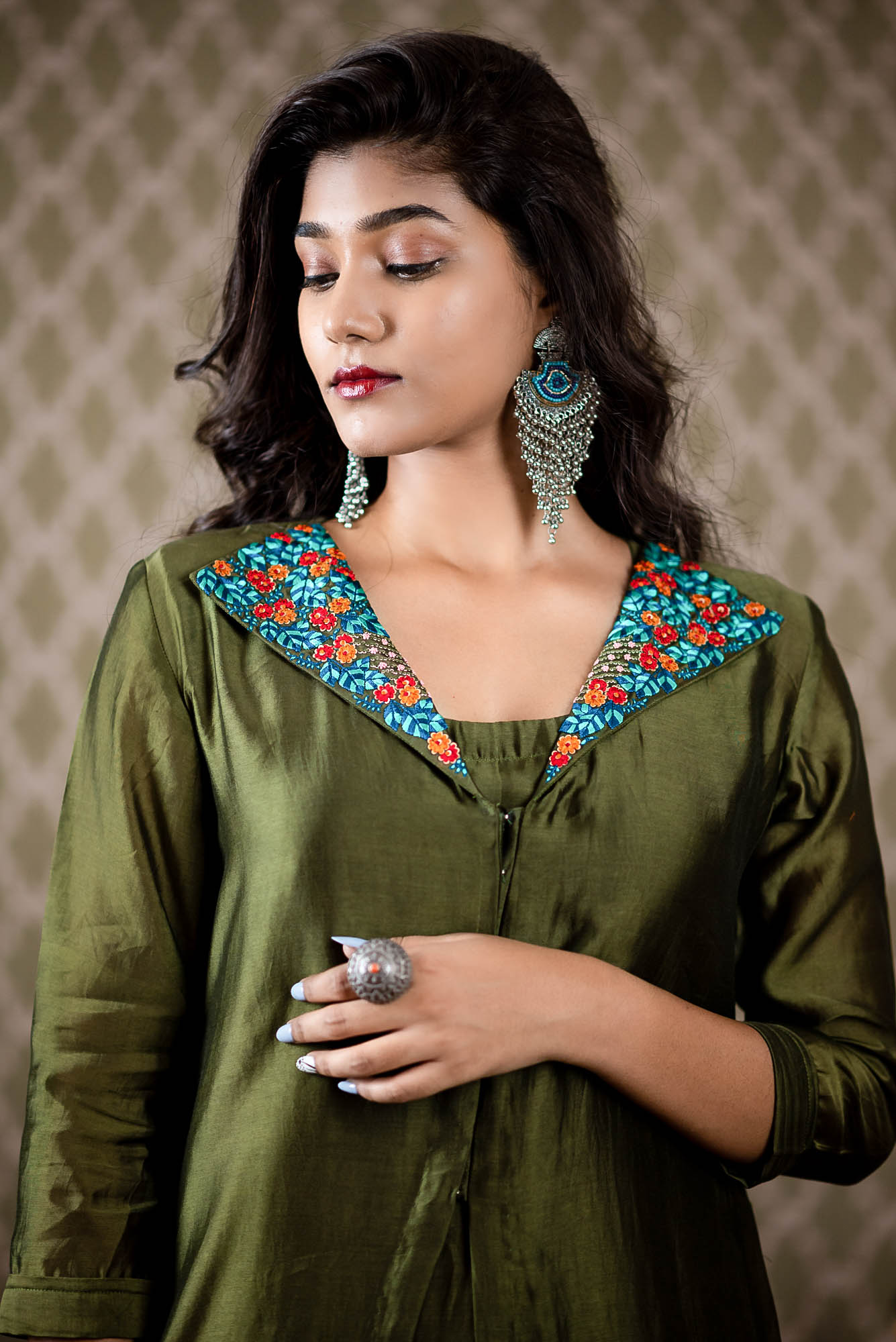 Happy customer in pastel green handworked kurti | Long sleeve dress, Dress,  Pastel green