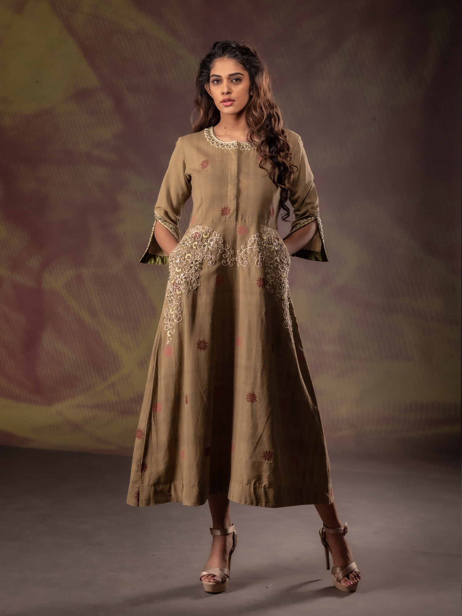 Natural Dyed Kurti Dress with Hand Embroidery and Sequins  Mamatha Tulluri