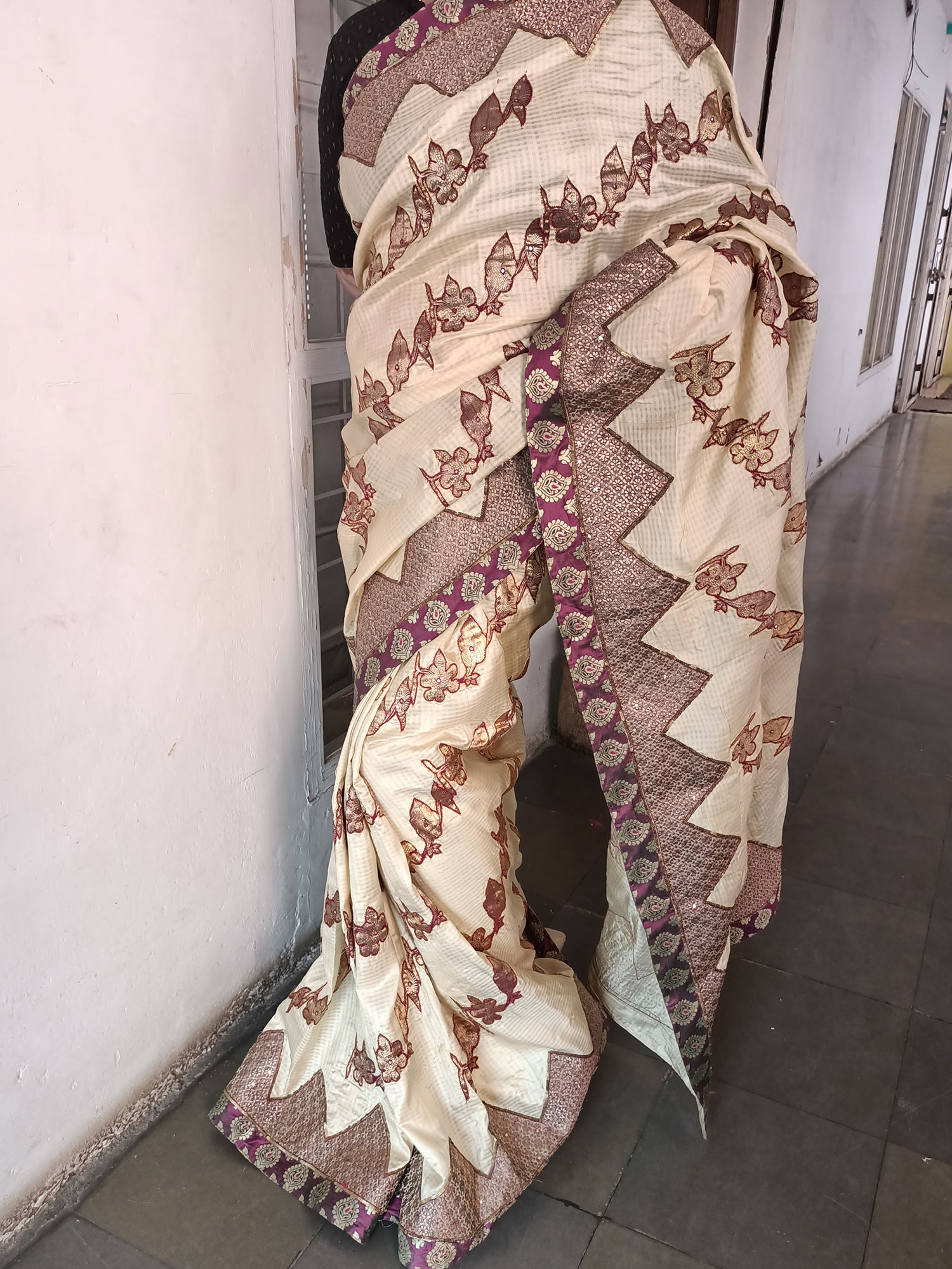 pattu saree patch work