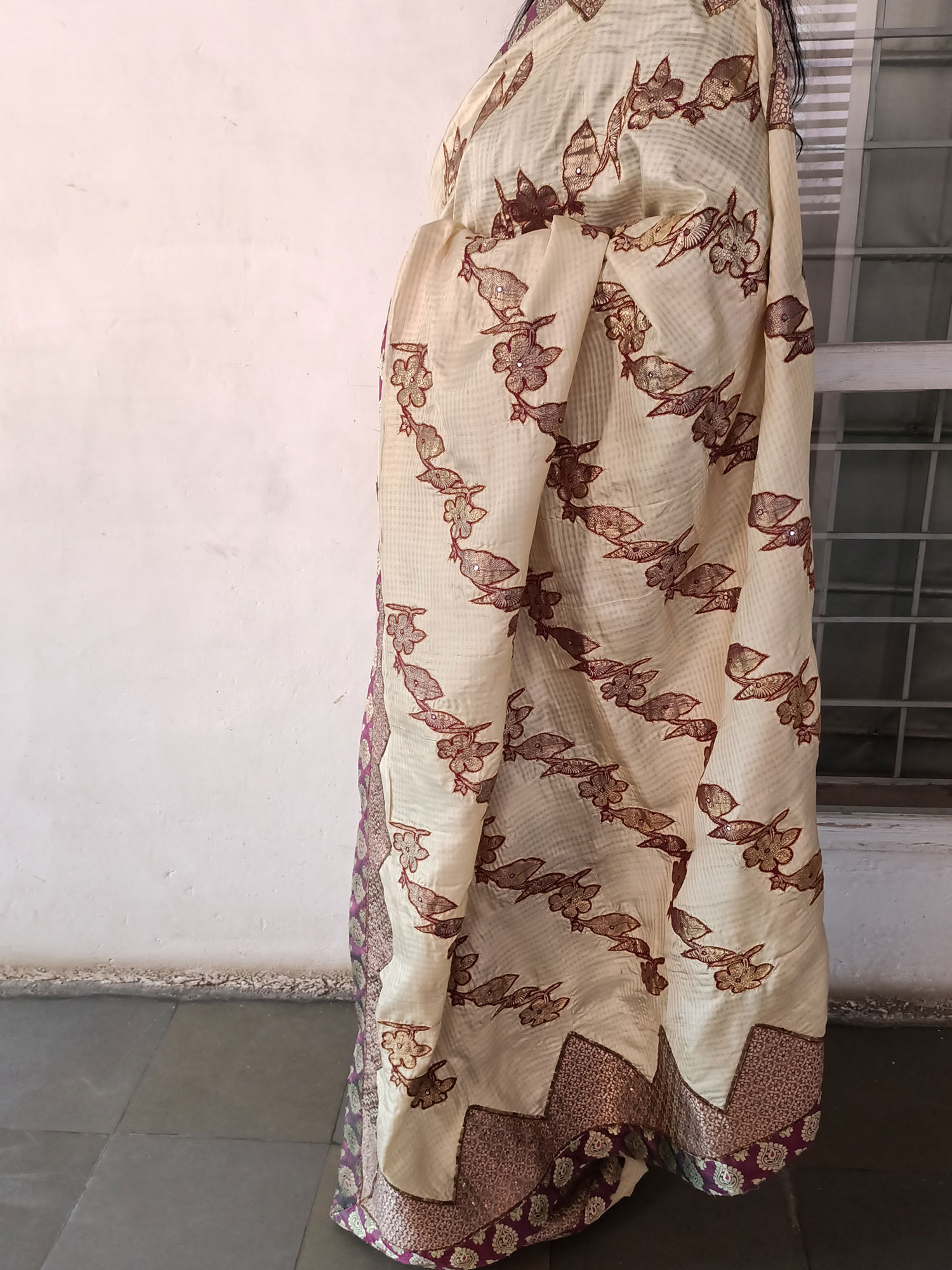 pattu saree patch work