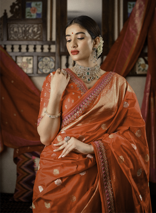 Weaving Dreams in the Exquisite Drape of a Katan Silk Saree
