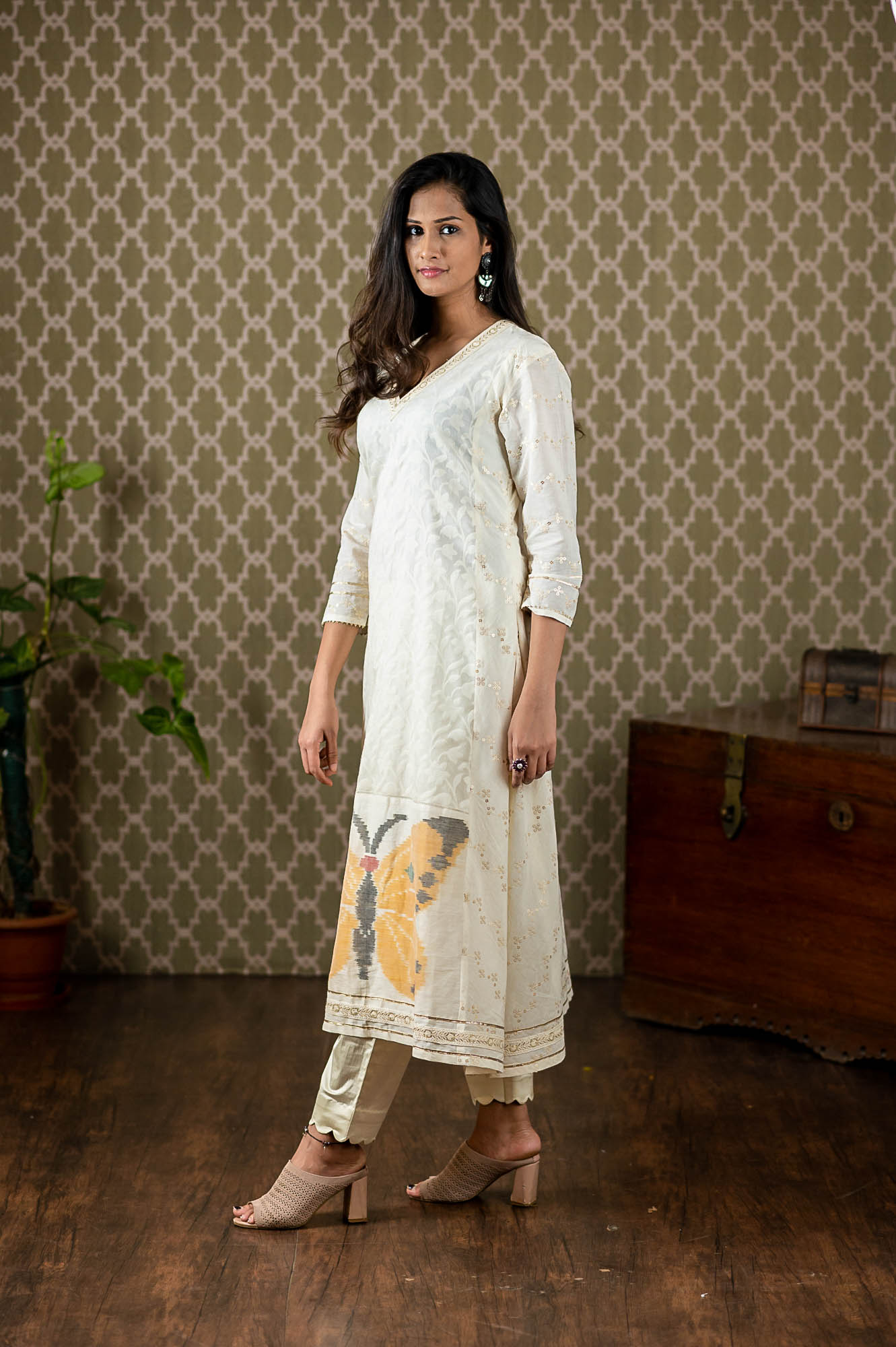 Buy Blue Banarasi Cotton Silk Palazzo | SSY46MAR4647/SSY46MAR | The loom