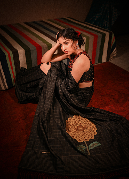 A Black Katan Silk Banarasi Saree That Redefines Glamour