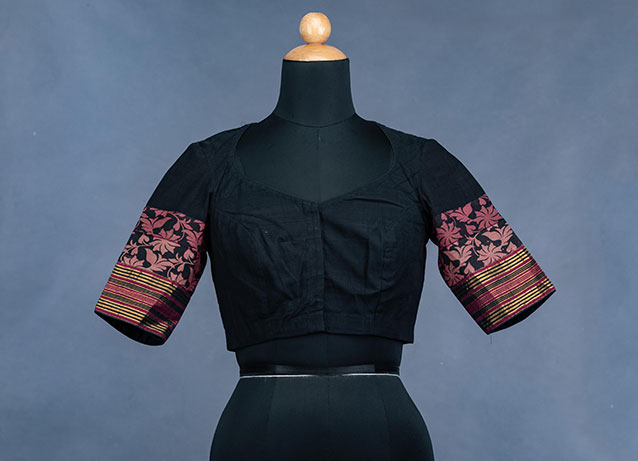 Black pattern blouse with mirror embroidery  mamatha tulluri Black pattern blouse with mirror embroidery  mamatha tulluri