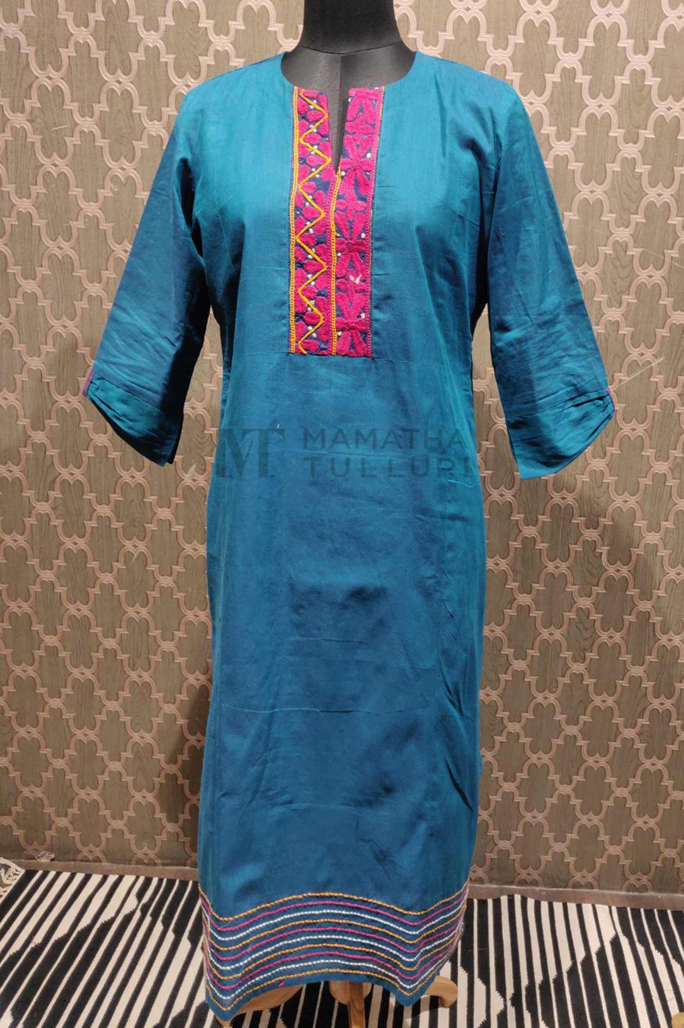 Handloom Top with hand Embroidery work
