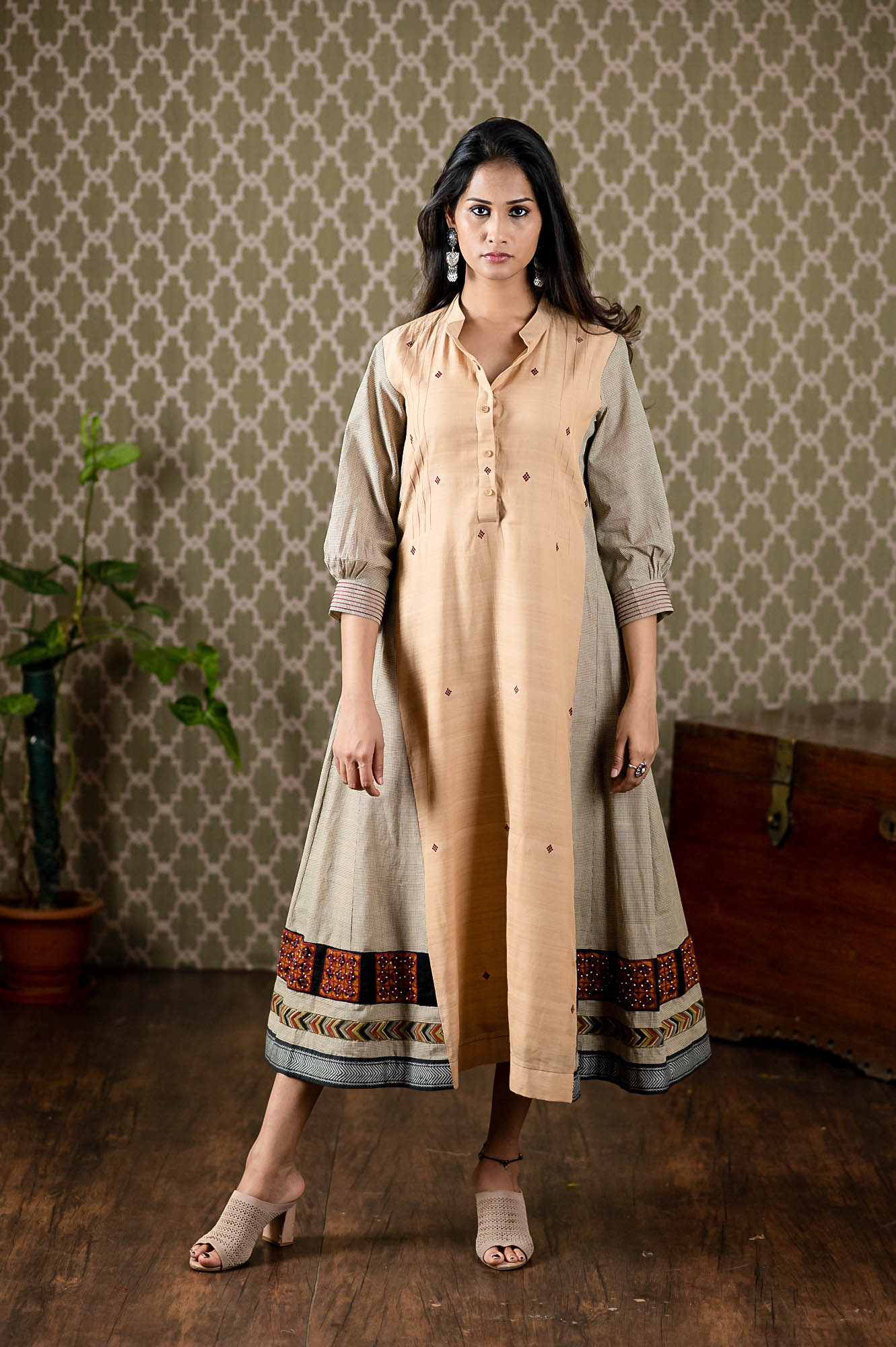 Hand woven Khadi pattern dress