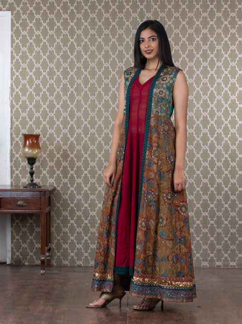 sleeveless frock kurti